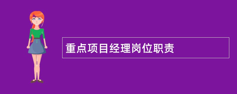 重点项目经理岗位职责