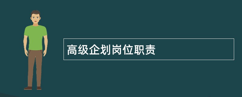 高级企划岗位职责