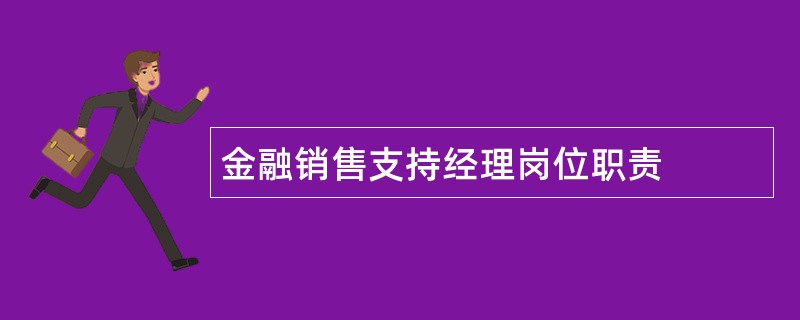 金融销售支持经理岗位职责