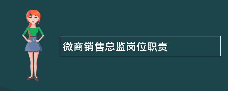 微商销售总监岗位职责