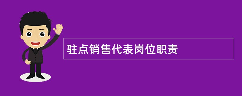 驻点销售代表岗位职责