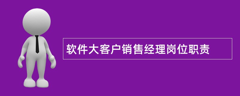 软件大客户销售经理岗位职责