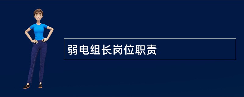 弱电组长岗位职责