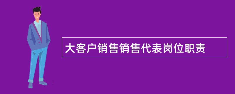 大客户销售销售代表岗位职责