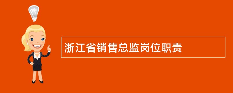 浙江省销售总监岗位职责