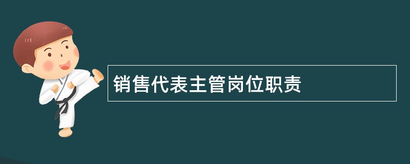 销售代表主管岗位职责