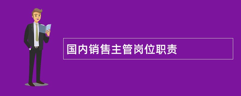 国内销售主管岗位职责