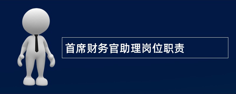 首席财务官助理岗位职责