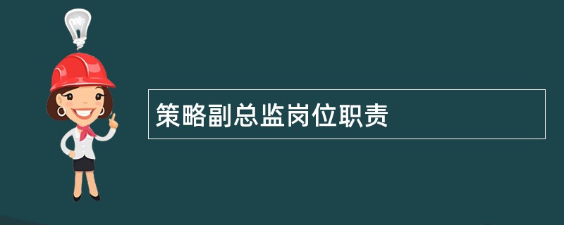 策略副总监岗位职责