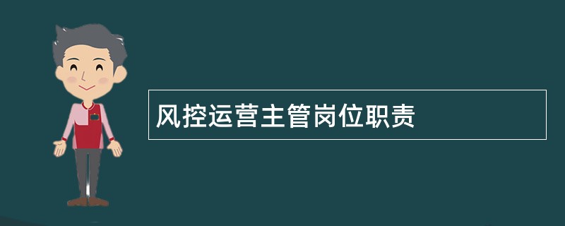 风控运营主管岗位职责