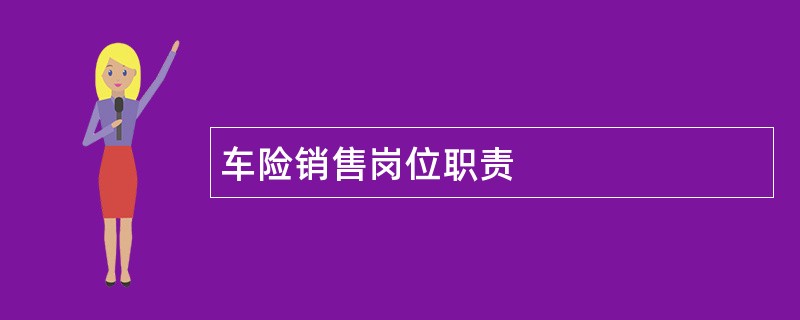 车险销售岗位职责