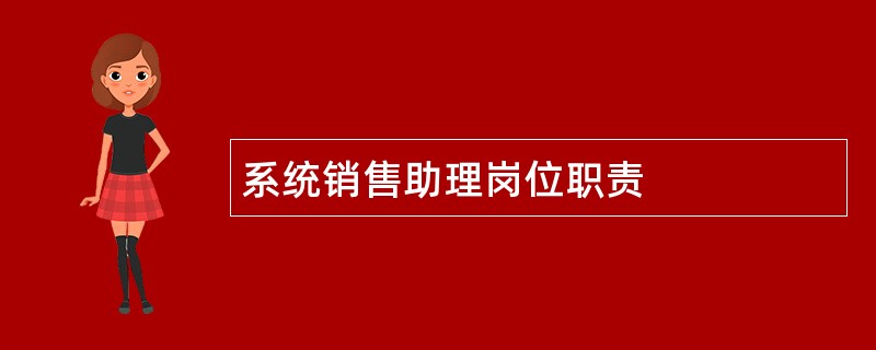 系统销售助理岗位职责