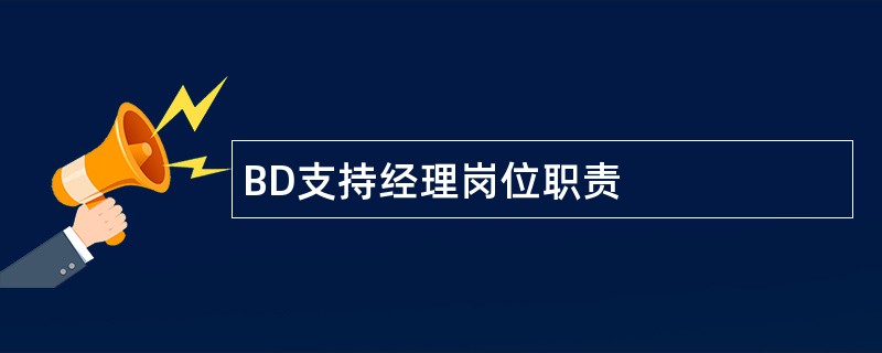 BD支持经理岗位职责