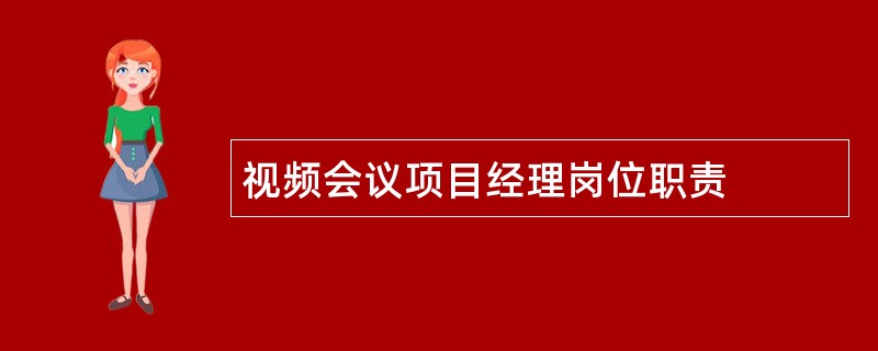 视频会议项目经理岗位职责