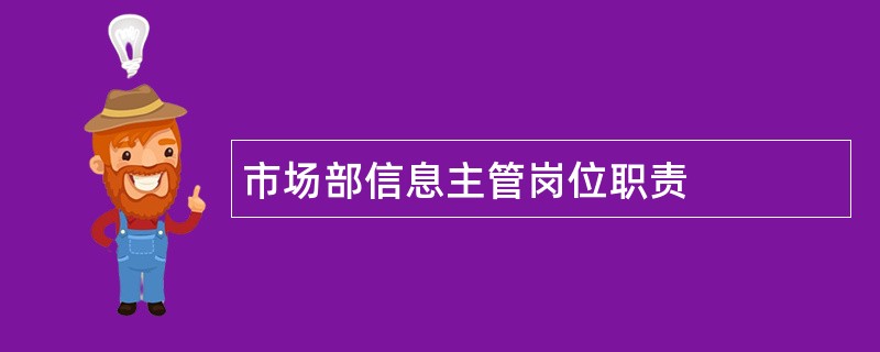 市场部信息主管岗位职责