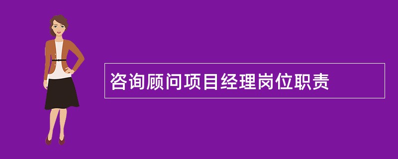 咨询顾问项目经理岗位职责