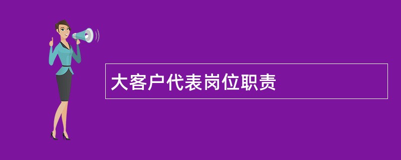 大客户代表岗位职责