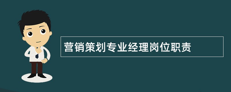 营销策划专业经理岗位职责