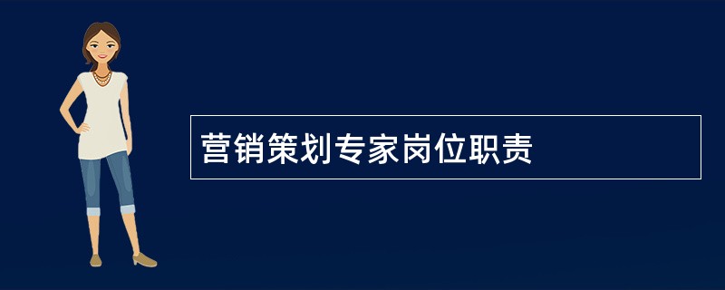 营销策划专家岗位职责