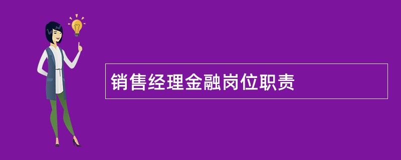 销售经理金融岗位职责