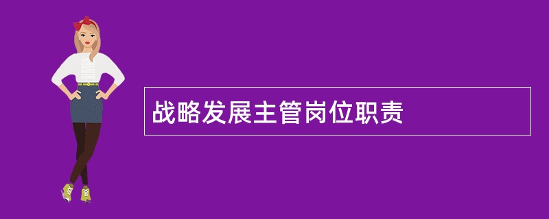 战略发展主管岗位职责