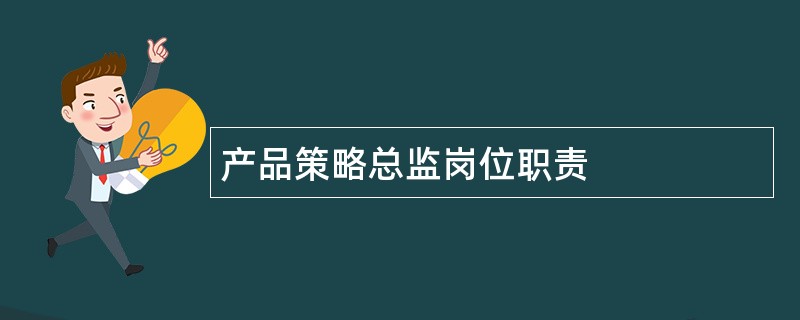 产品策略总监岗位职责