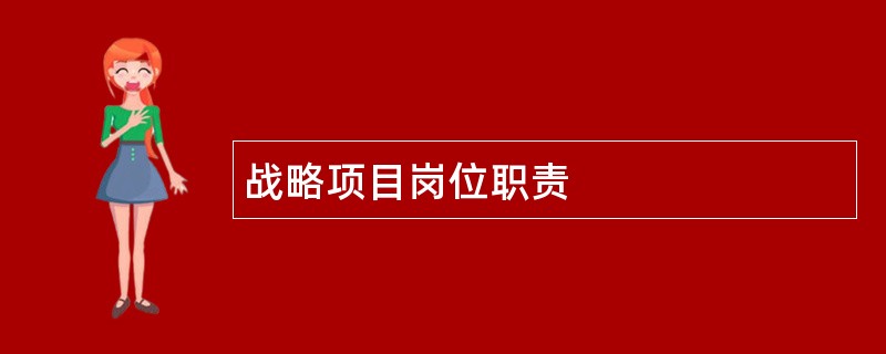 战略项目岗位职责