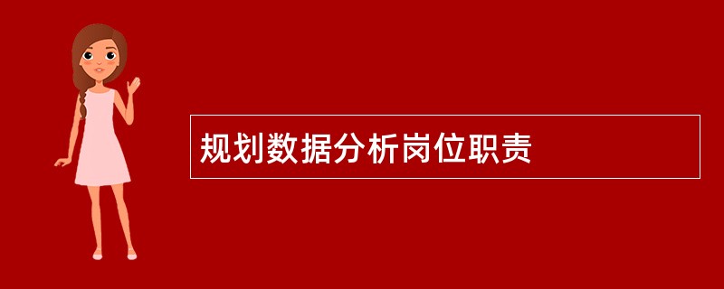 规划数据分析岗位职责