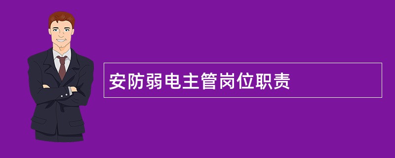 安防弱电主管岗位职责