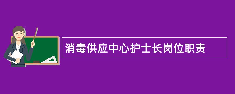 消毒供应中心护士长岗位职责