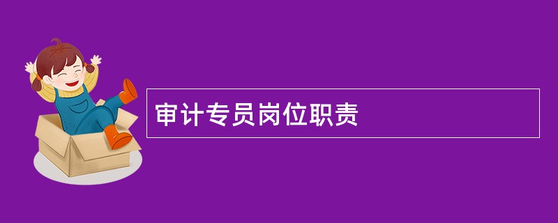 审计专员岗位职责