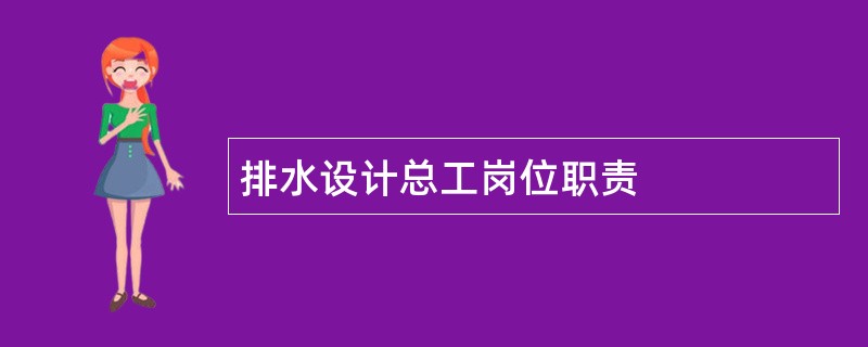 排水设计总工岗位职责