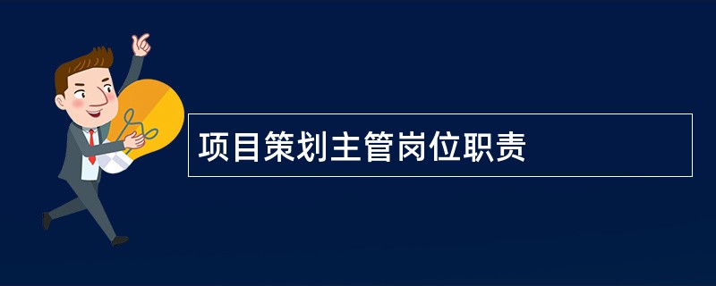 项目策划主管岗位职责