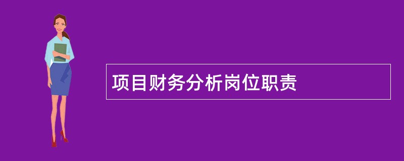 项目财务分析岗位职责