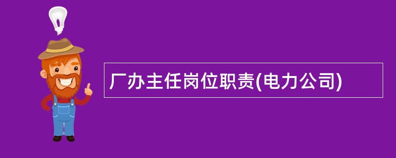 厂办主任岗位职责(电力公司)