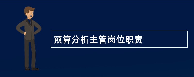 预算分析主管岗位职责