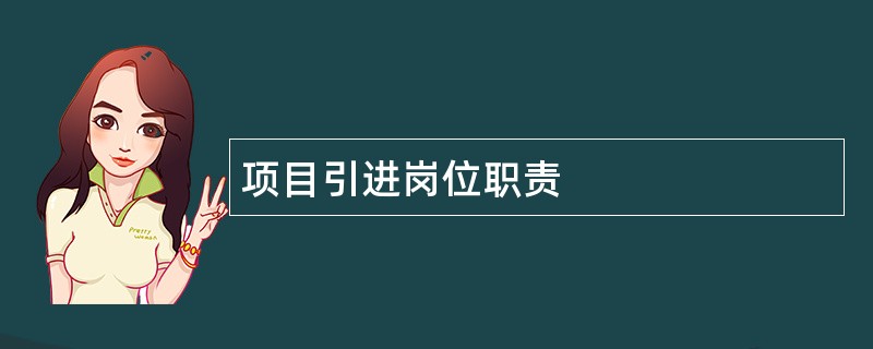 项目引进岗位职责