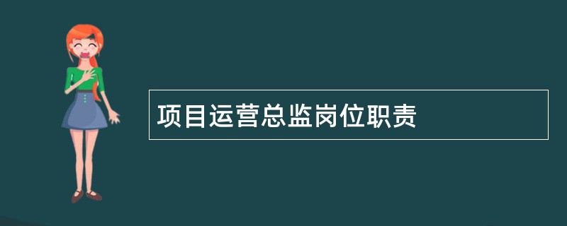 项目运营总监岗位职责