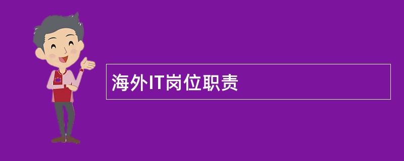 海外IT岗位职责