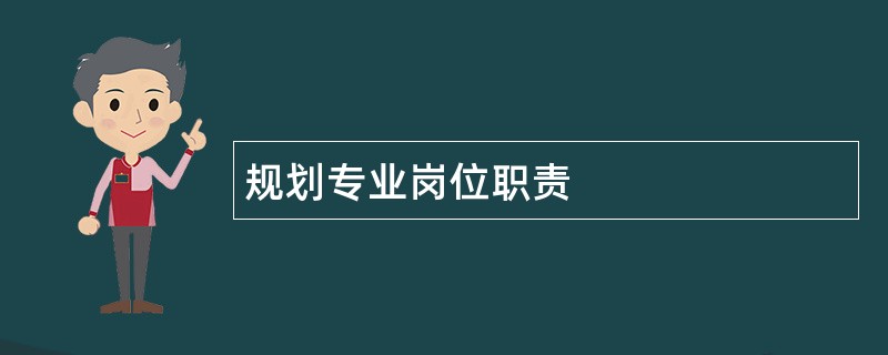 规划专业岗位职责