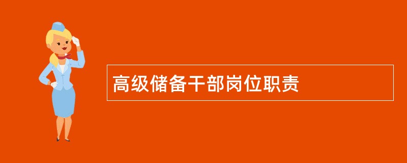 高级储备干部岗位职责