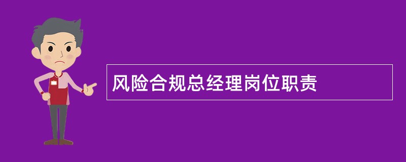 风险合规总经理岗位职责