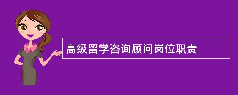 高级留学咨询顾问岗位职责