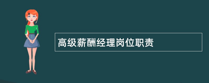 高级薪酬经理岗位职责