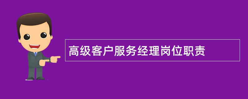 高级客户服务经理岗位职责