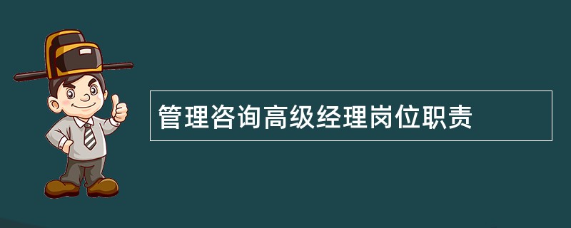 管理咨询高级经理岗位职责