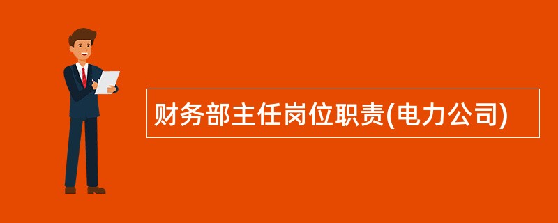 财务部主任岗位职责(电力公司)