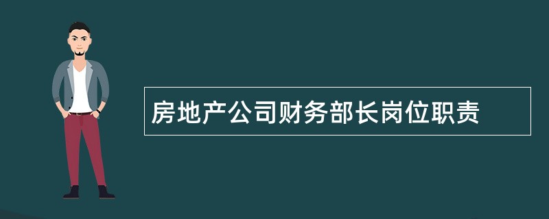 房地产公司财务部长岗位职责