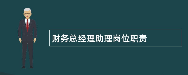 财务总经理助理岗位职责