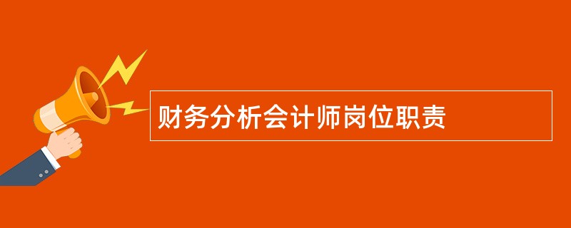 财务分析会计师岗位职责